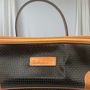BALLY SALE  “Micro B”, Black and Tan Handbag or Vanity / Beauty Bag.
